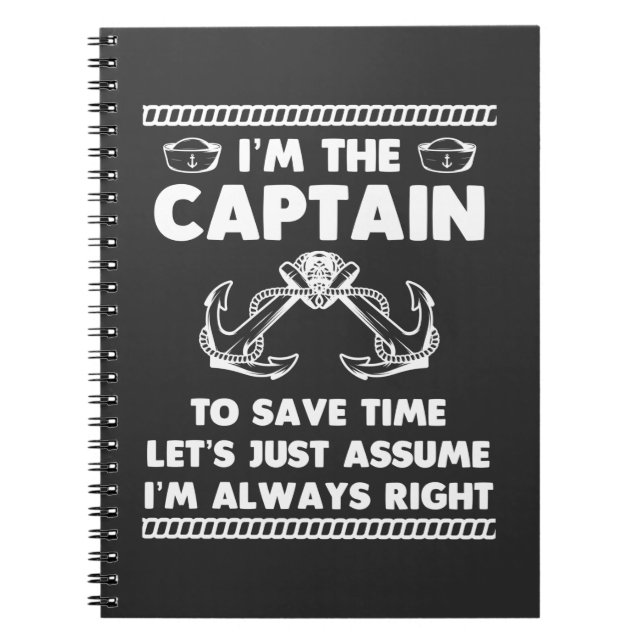 Funny Boat Kapten Humor Boating Joke Sailor Anteckningsbok (Framsidan)