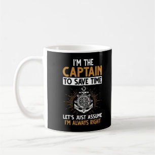 Funny Boating Kapten Funny Sailing Jokes Kaffemugg