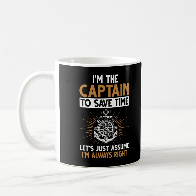 Funny Boating Kapten Funny Sailing Jokes Kaffemugg (Vänster)