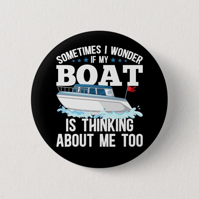 Funny Boating Kapten Sailing Humor Knapp (Framsida)