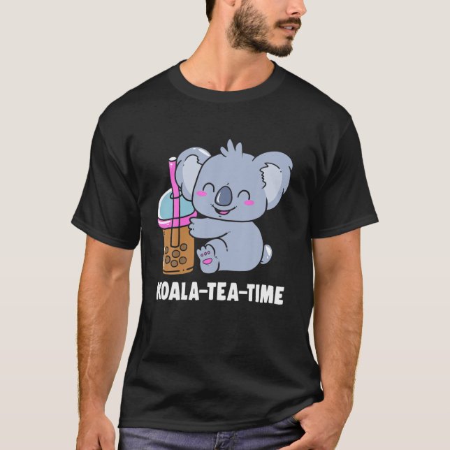 Funny Boba Bubble Tea Koala Tea T Shirt (Framsida)