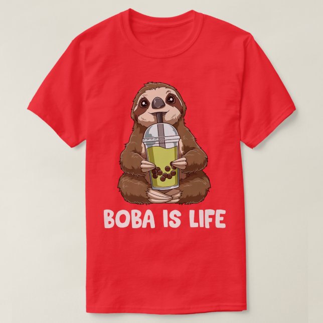 Funny Boba Tea - Kawaii Bubble Tea Sloth  930 T Shirt (Design framsida)