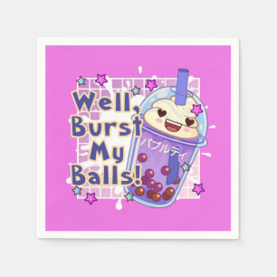 FUNNY BOBA TEA WELL BURST MY BOLLAR DECOUPAGE PAPP PAPPERSSERVETT