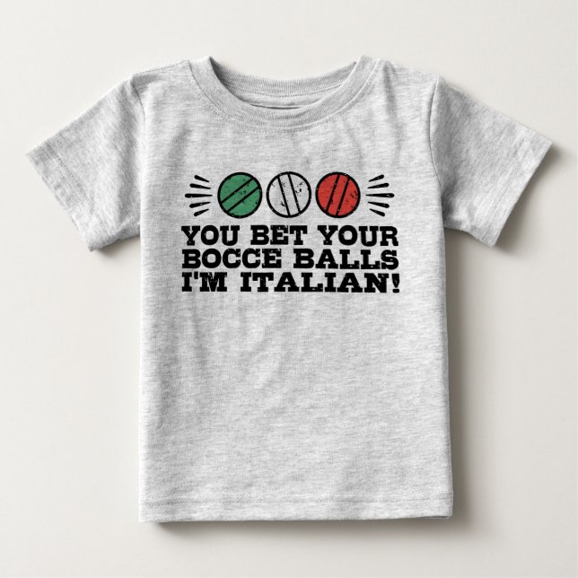 Funny Bocce Boll Tee Shirt (Framsida)