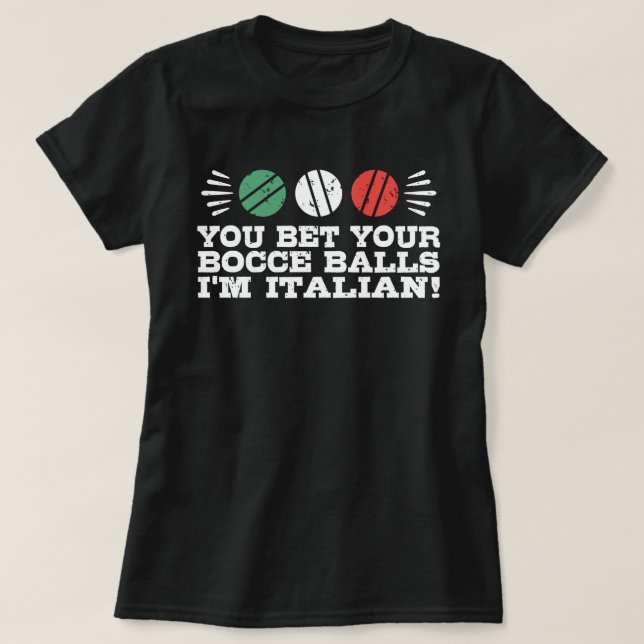 Funny Bocce Boll Tee Shirt (Design framsida)