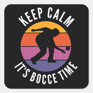 Funny Bocce Bollar Player-Boules Team Fyrkantigt Klistermärke