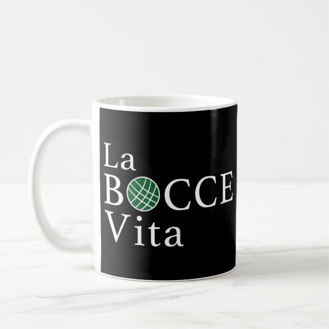 Funny Bocce La Bocce Vita Italienska Pridet Kaffemugg (Vänster)