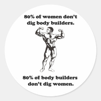 Funny BodyBuilder Shirt Runt Klistermärke