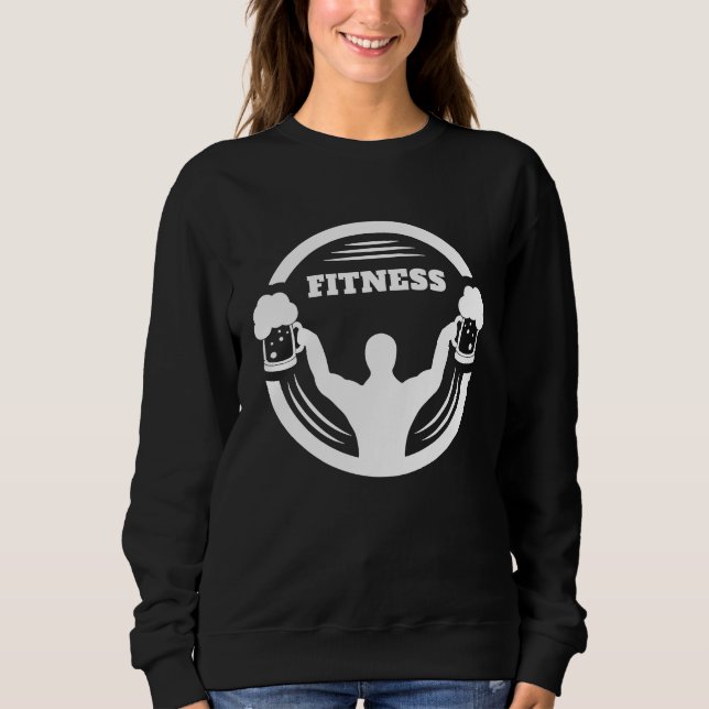 Funny bodybuilder with beer in the hand weightlift t shirt (Framsida)