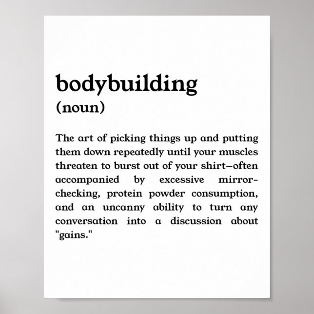 Funny Bodybuilding Definition  Poster (Framsidan)