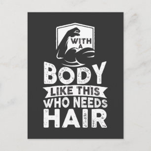 Funny Bodybuilding der No Hair Bald Head Idrottsma Vykort