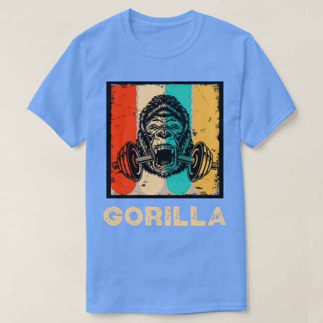 Funny Bodybuilding der Pappa Gift Gorilla Gym Weig T Shirt (Design framsida)