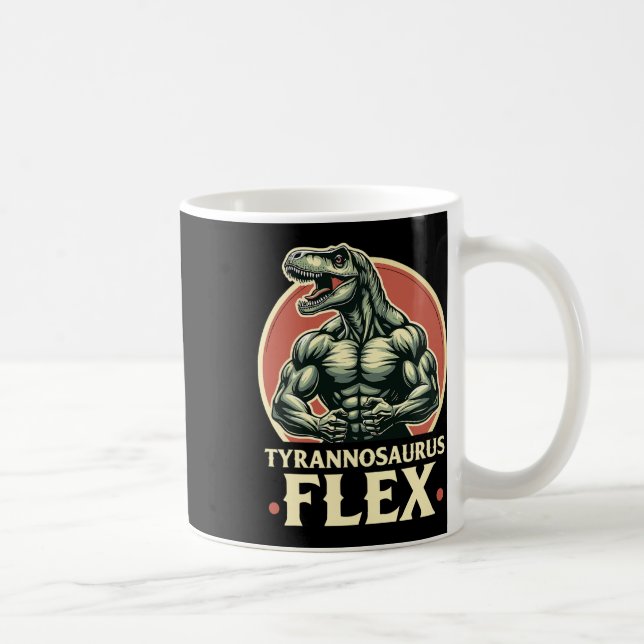 Funny Bodybuilding der Tyrannosaurus Flex Gym T-re Kaffemugg (Höger)