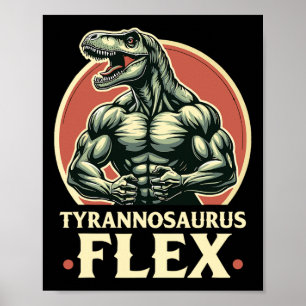Funny Bodybuilding der Tyrannosaurus Flex Gym T-re Poster
