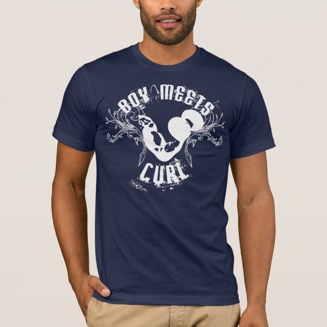 Funny Bodybuilding Gym Shirt - Boy Meets Curl Tröja (Framsida)