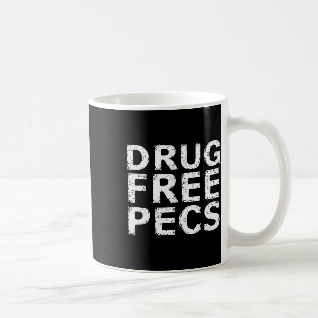 Funny Bodybuilding Natty Drug Free Pecs Kaffemugg (Höger)