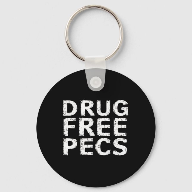 Funny Bodybuilding Natty Drug Free Pecs Nyckelring (Framsida)