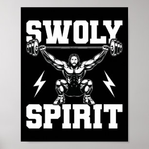 Funny Bodybuilding Swoly Spirit Christian Faith De Poster