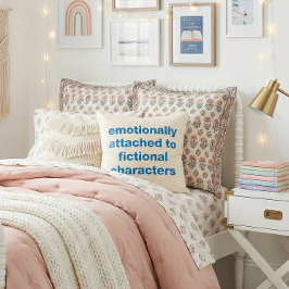 Funny Bok Älskare Emotion Quote Humor Bookish Blue Kudde