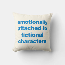 Funny Bok Älskare Emotion Quote Humor Bookish Blue Kudde
