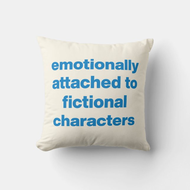 Funny Bok Älskare Emotion Quote Humor Bookish Blue Kudde (Framsida)