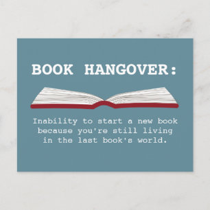Funny Bok Hangover Definition Bok Älskare vykort