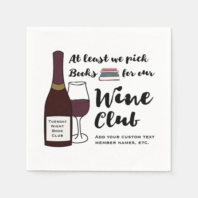 Funny Bok Klubb | Drick Vin Klubb Girls Night Out Pappersservett (Framsidan)
