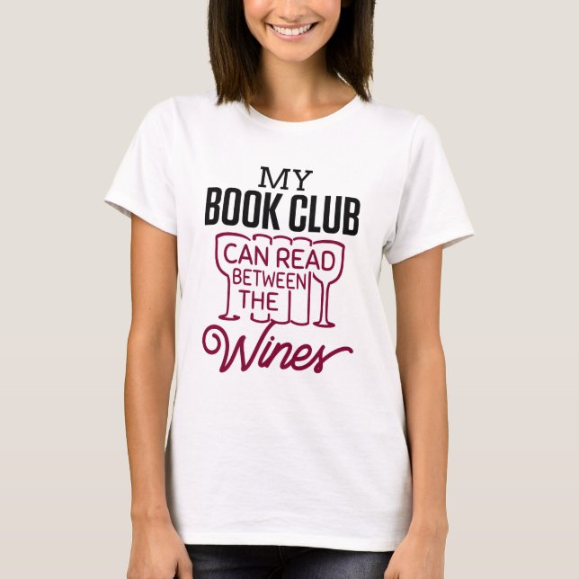Funny Bok Klubb Vin T Shirt (Framsida)