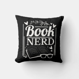 Funny Bok Nerd Quote Black White Dekorativ kudde