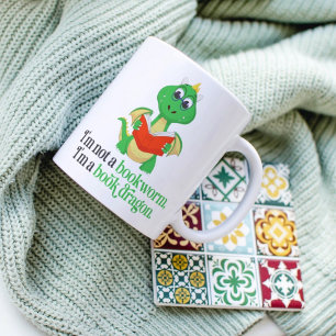 Funny Bok Reading - Bookworm Kaffemugg