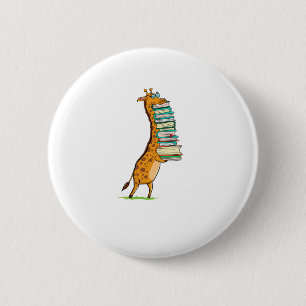 Funny Bok Reading Giraffe I Kärlek My Bibliotek Knapp