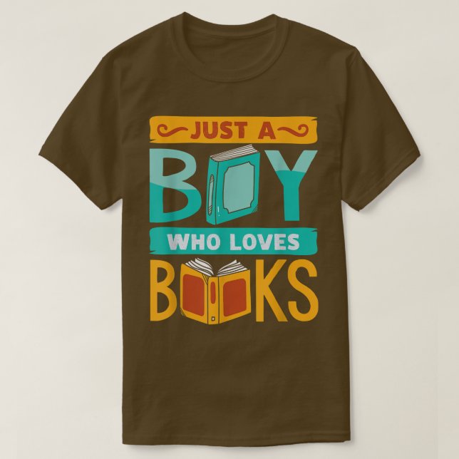 Funny Bok Reading Graphic Boys Manar Bok Älskare L T Shirt (Design framsida)
