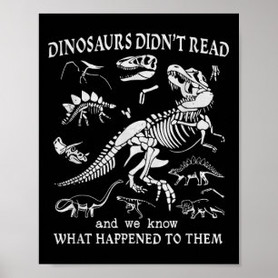 Funny bokverk Nerd Bok Klubb Reading Älskare Dinos Poster