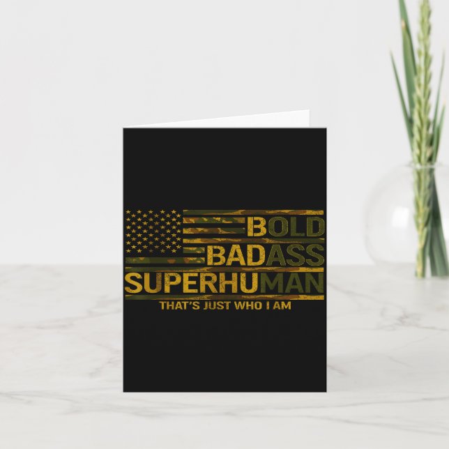 Funny Bold Bad Superhuman Fathers Day Gag Gift Gra Kort (Framsida)