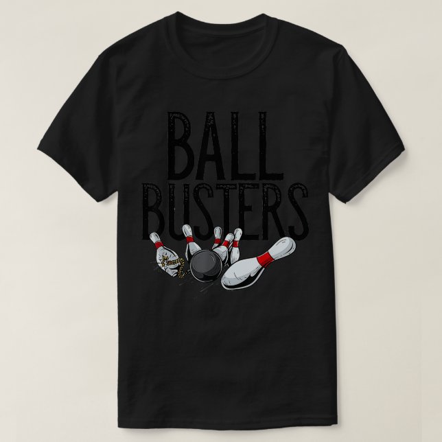 Funny Boll Busters Par Matching Bowling Player T Shirt (Design framsida)