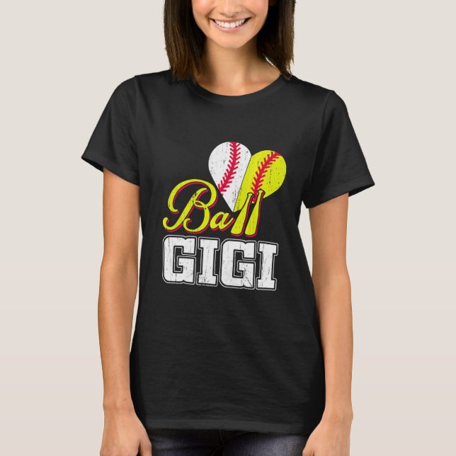 Funny Boll Gigi Softball Baseball Funny Kvinnor T Shirt (Framsida)