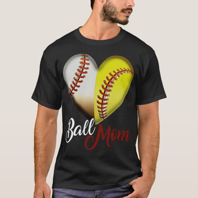 Funny Boll Mamma Heart design Gift for usa babe T Shirt (Framsida)
