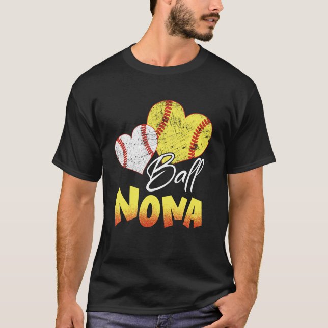 Funny Boll Nona Softball Baseball-gåvor Pullover H T Shirt (Framsida)