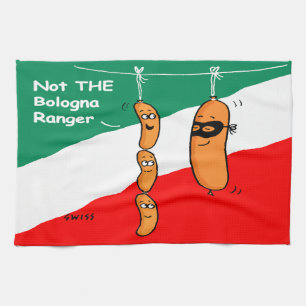 Funny Bologna och Hett Hundar BBQ Grilling Kökshandduk