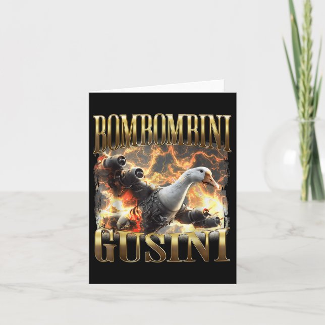 Funny Bombombini Guzzini - Italienska Brainrot Mem Kort (Framsida)