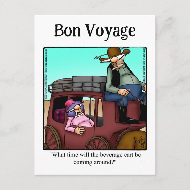 Funny Bon Voyage Humor Postcard Vykort (Framsida)