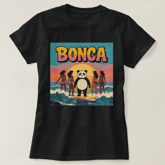 Funny Bonca Panda Love Surfing Squad Girls Surf  T Shirt (Design framsida)