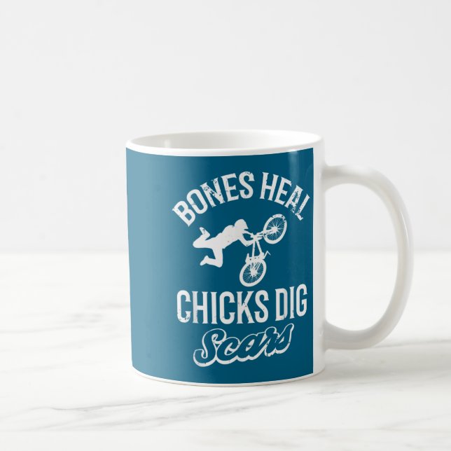 Funny Bones Heal Chicks Dig S Bmx Biking  Kaffemugg (Höger)