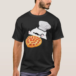 Funny Bongo Cat Pizza Chef Dank Memes T Shirt