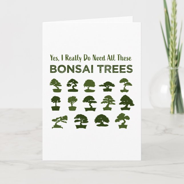 Funny Bonsai Träd Care Penjing Zen Gift Kort (Framsida)