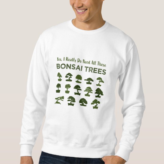 Funny Bonsai Träd Care Penjing Zen Gift Lång Ärmad Tröja (Framsida)