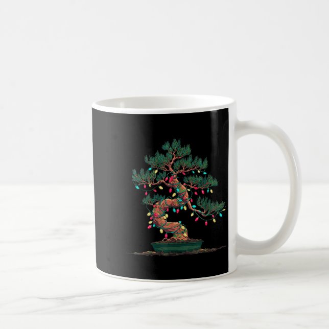 Funny Bonsai Tree Christmas Graphics Lights Lover  Kaffemugg (Höger)