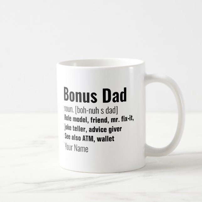 Funny Bonus Pappa-definition för Fars dag Kaffemugg (Höger)
