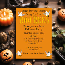 Funny Boo Bees Halloween Party Invitation Inbjudningar