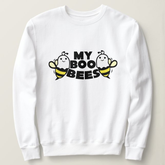 Funny Boo Bees Ordlek Halloween Sweatshirt T Shirt (Design framsida)